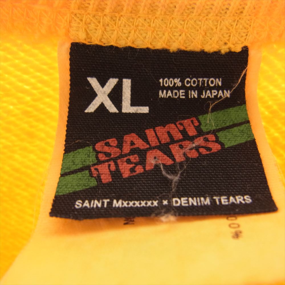 SAINT MICHAEL セントマイケル SM-A21-0000-049 SAINT Mxxxxxx × DENIM TEARS STT_SWT SH_STTRS デニムティアーズ ダメージ加工 プリント スウェット  イエロー系 XL【中古】