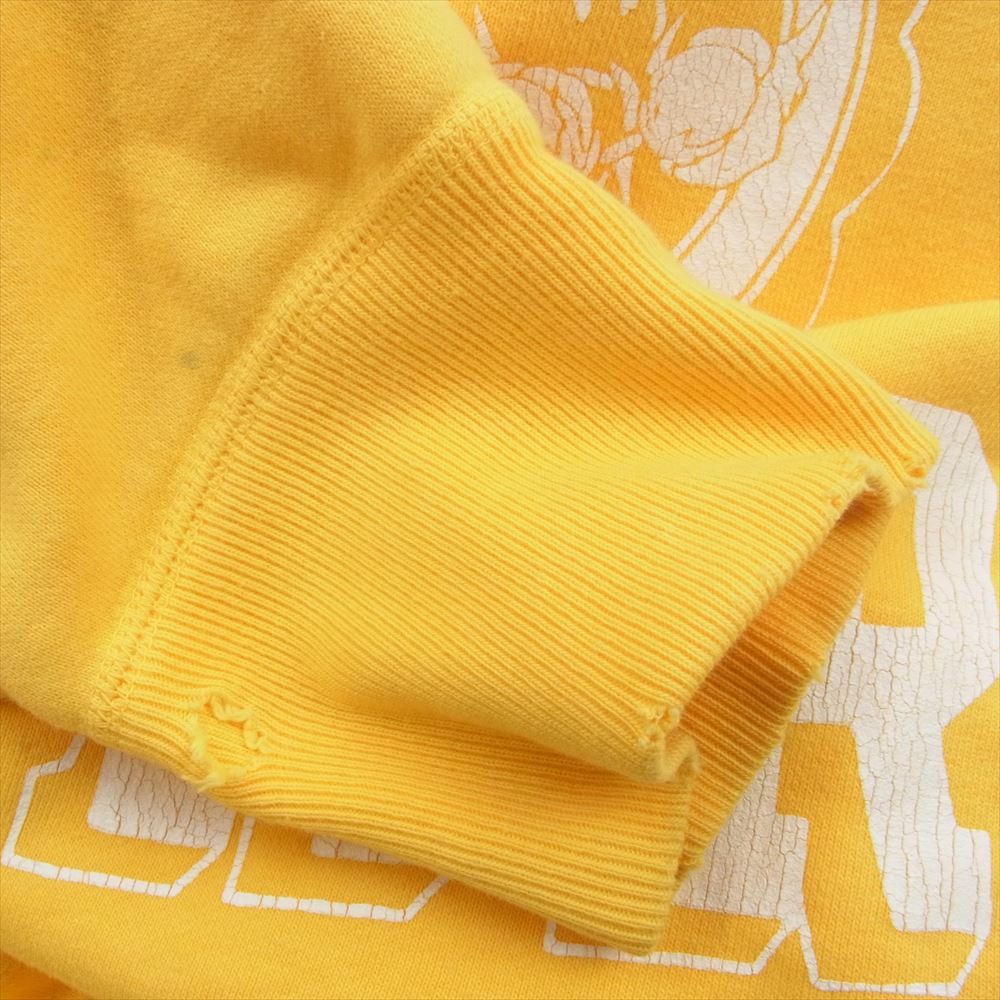 SAINT MICHAEL セントマイケル SM-A21-0000-049 SAINT Mxxxxxx × DENIM TEARS STT_SWT SH_STTRS デニムティアーズ ダメージ加工 プリント スウェット  イエロー系 XL【中古】