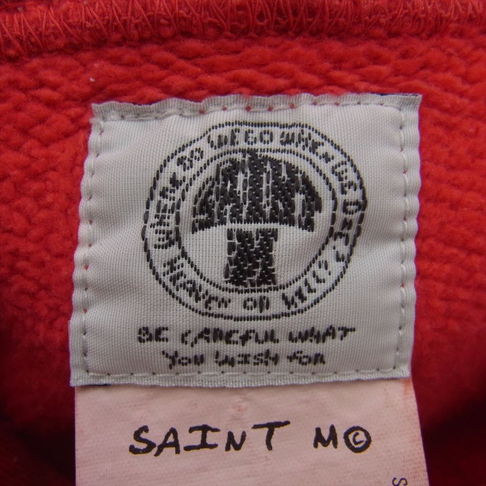 SAINT MICHAEL セントマイケル SM-S22-0000-042 SAINT Mxxxxxx ANGEL OF DEATH HOODIE エンジェル フーディ ダメージ加工 スウェット パーカー レッド系 XL【中古】