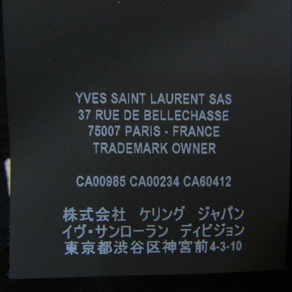 SAINT LAURENT サンローラン 564172 Y1A80 シルク100％ スクエア ドット 比翼 長袖シャツ ブラック系 37【極上美品】【中古】