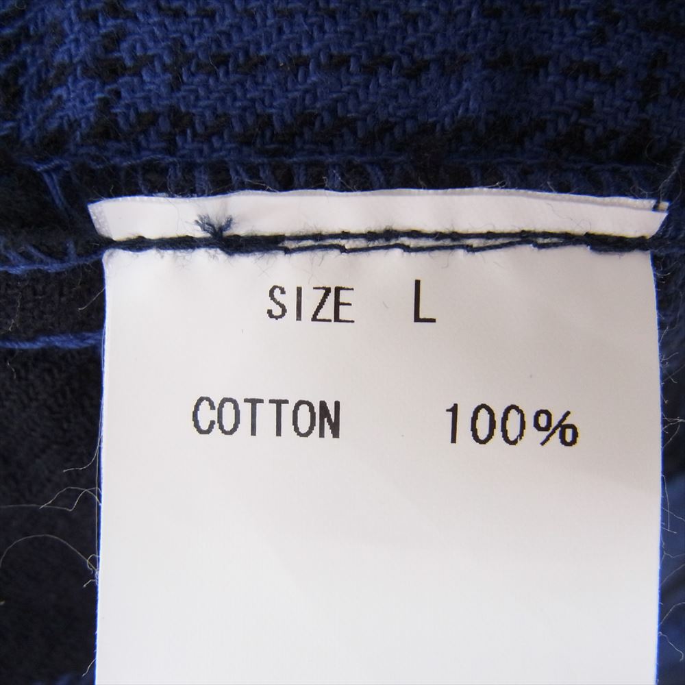 TMT ティーエムティー 21AW BUFFALO-OMBRE PLAID OVERLAPPED SHIRTS JACKET パッチワーク チェック ネルシャツ ブロックチェック 長袖 シャツ ブルー系 L【中古】