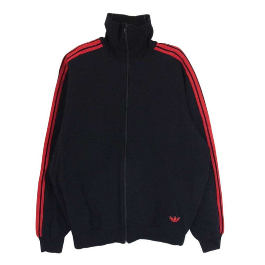 adidas アディダス ADS-3F ヴィンテージ デサント社 西ドイツ 70s 80s トラック ジャージー ジャケット ブラック系 6【中古】