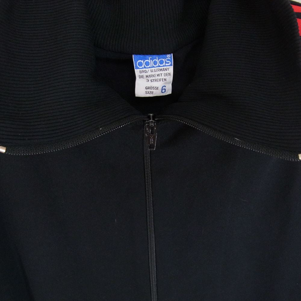 adidas アディダス ADS-3F ヴィンテージ デサント社 西ドイツ 70s 80s トラック ジャージー ジャケット ブラック系 6【中古】