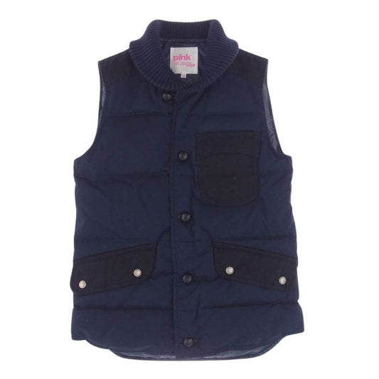 JUNYA WATANABE COMME des GARCONS MAN ジュンヤワタナベコムデギャルソンマン 13AW UL-V001 pink ピンク ダウン ベスト ウッドボタン レザーパッチ ネイビー系 M【中古】