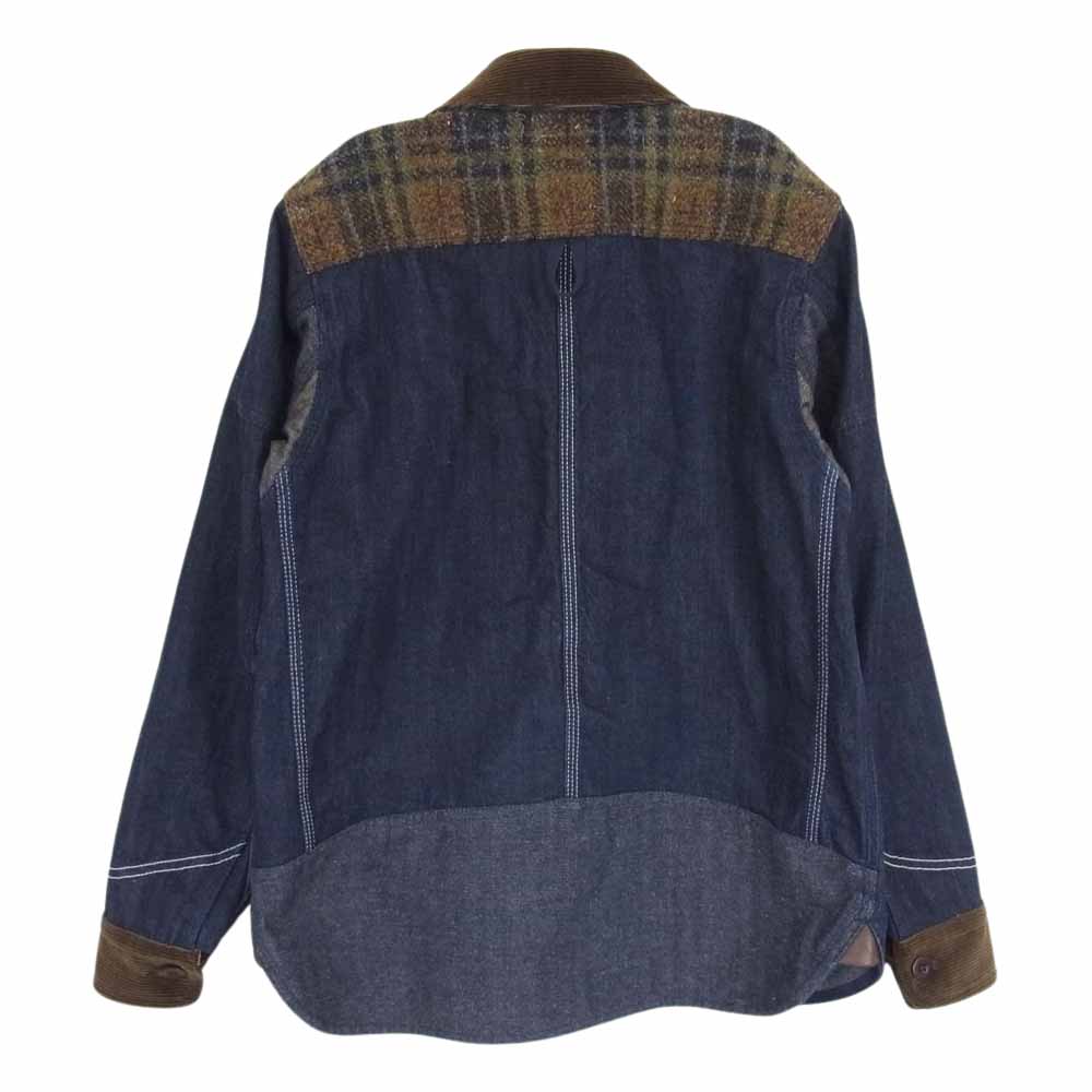 JUNYA WATANABE COMME des GARCONS MAN ジュンヤワタナベコムデギャルソンマン 18SS UJ-J007 × Lee リー 異素材切替 コーデュロイ切替 デニム シャツ インディゴブルー系 M【中古】