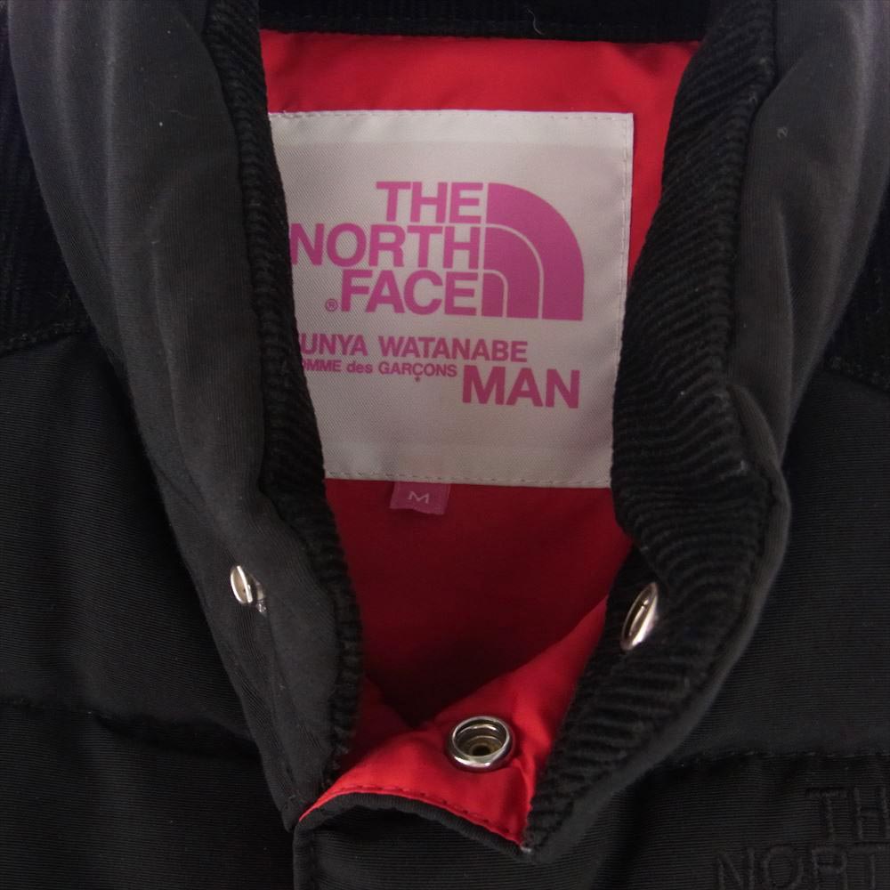 JUNYA WATANABE COMME des GARCONS MAN ジュンヤワタナベコムデギャルソンマン 11AW UH-V001 × THE NORTH FACE ノースフェイス ロゴ ダウン ベスト コーデュロイ切替  ブラック系 M【中古】