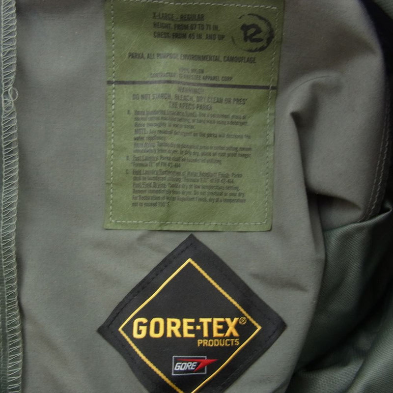 アメリカ空軍 88MDA 10-20-06 MIL-DTL-32157 GORE TEX ゴアテックス パーカー カモフラ デジカモ ミリタリー ジャケット XL カーキ系 X-LARGE-REGULAR【美品】【中古】