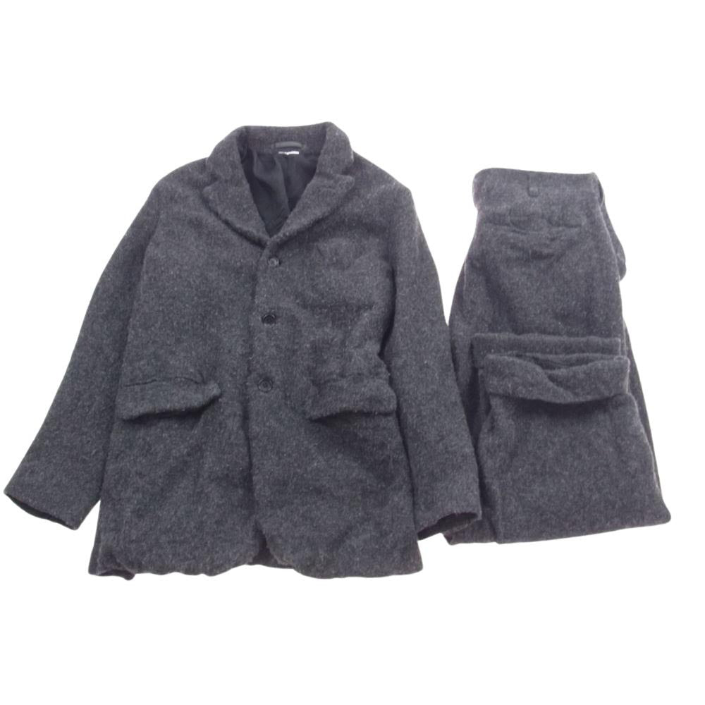 COMME des GARCONS HOMME DEUX コムデギャルソンオムドゥ 21AW DH-J040 DH-P042 縮絨 ウール テーラード ジャケット パンツ セットアップ グレー系 S ジャケット、パンツSサイズ【中古】