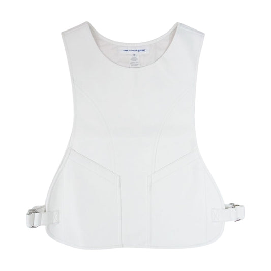 COMME des GARCONS コムデギャルソン SHIRT シャツ 20SS S28172 SYNTHETIQUE LEATHER VEST レザー ベスト  ホワイト系 M【美品】【中古】