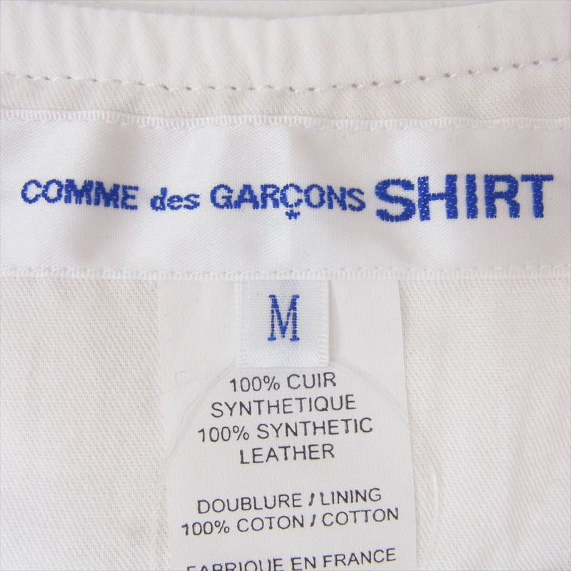 COMME des GARCONS コムデギャルソン SHIRT シャツ 20SS S28172 SYNTHETIQUE LEATHER VEST レザー ベスト  ホワイト系 M【美品】【中古】