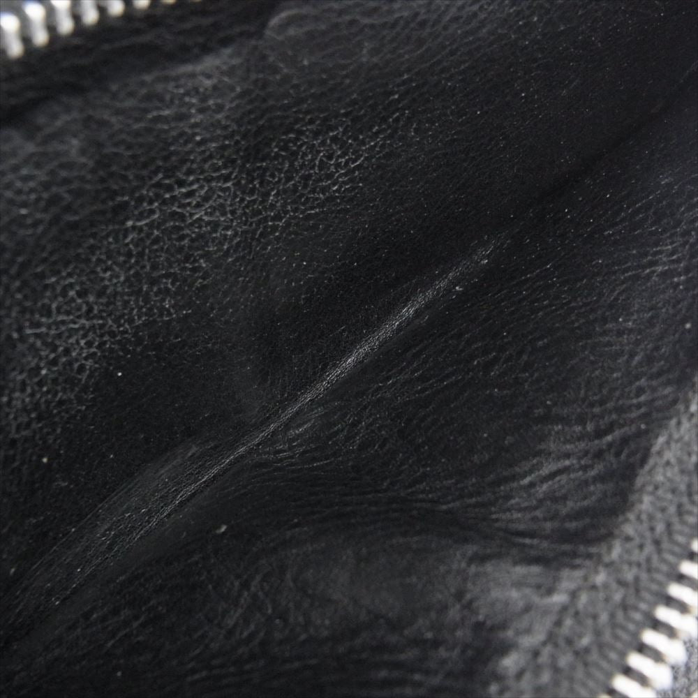 CHROME HEARTS クロムハーツ（原本無） LONG WALLET グリーシー クロスボタン レザー ロング ウォレット ブラック系【中古】