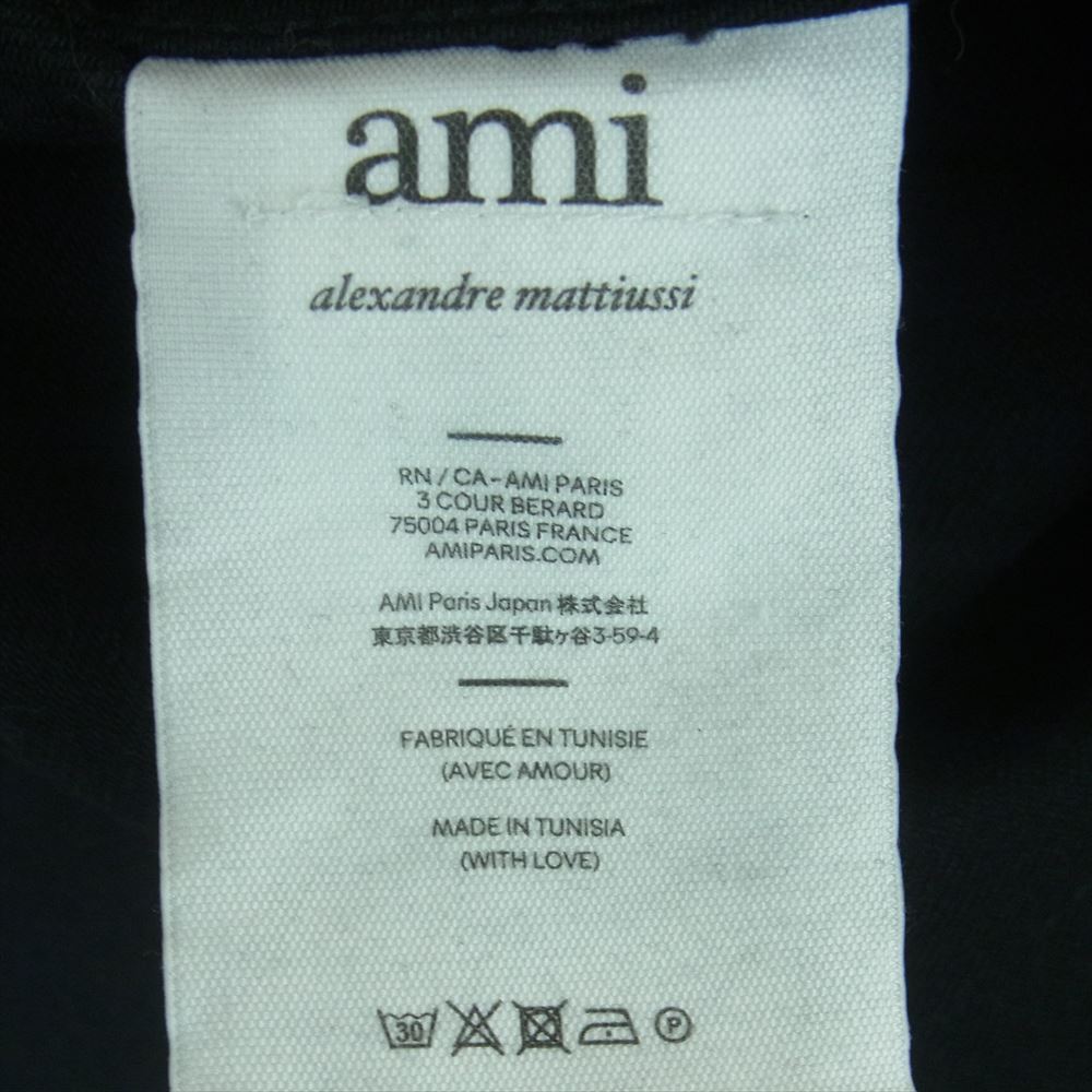 アミ パリス 22AW HSH114 660 ハートロゴ ロゴ刺繍 デニム 長袖 シャツ ブラック系 39【中古】