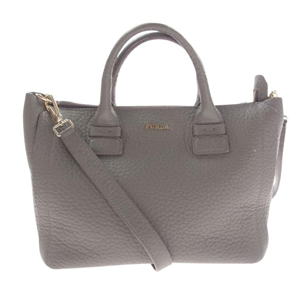 Furla フルラ カプリッチョ 2WAY バッグ グレー系【中古】