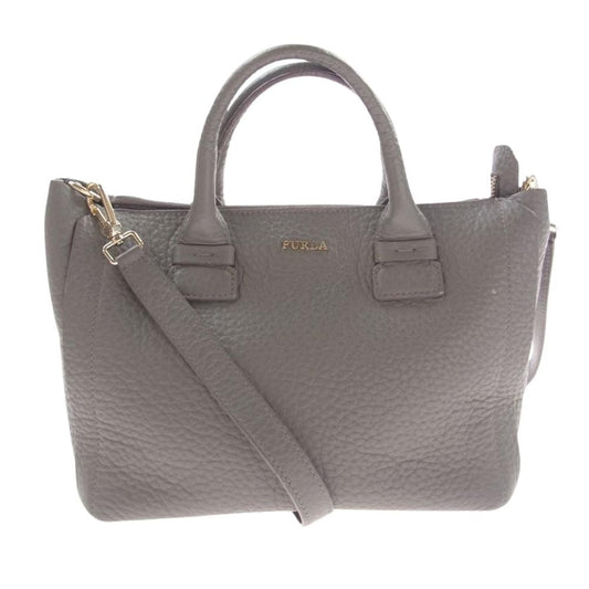 Furla フルラ カプリッチョ 2WAY バッグ グレー系【中古】