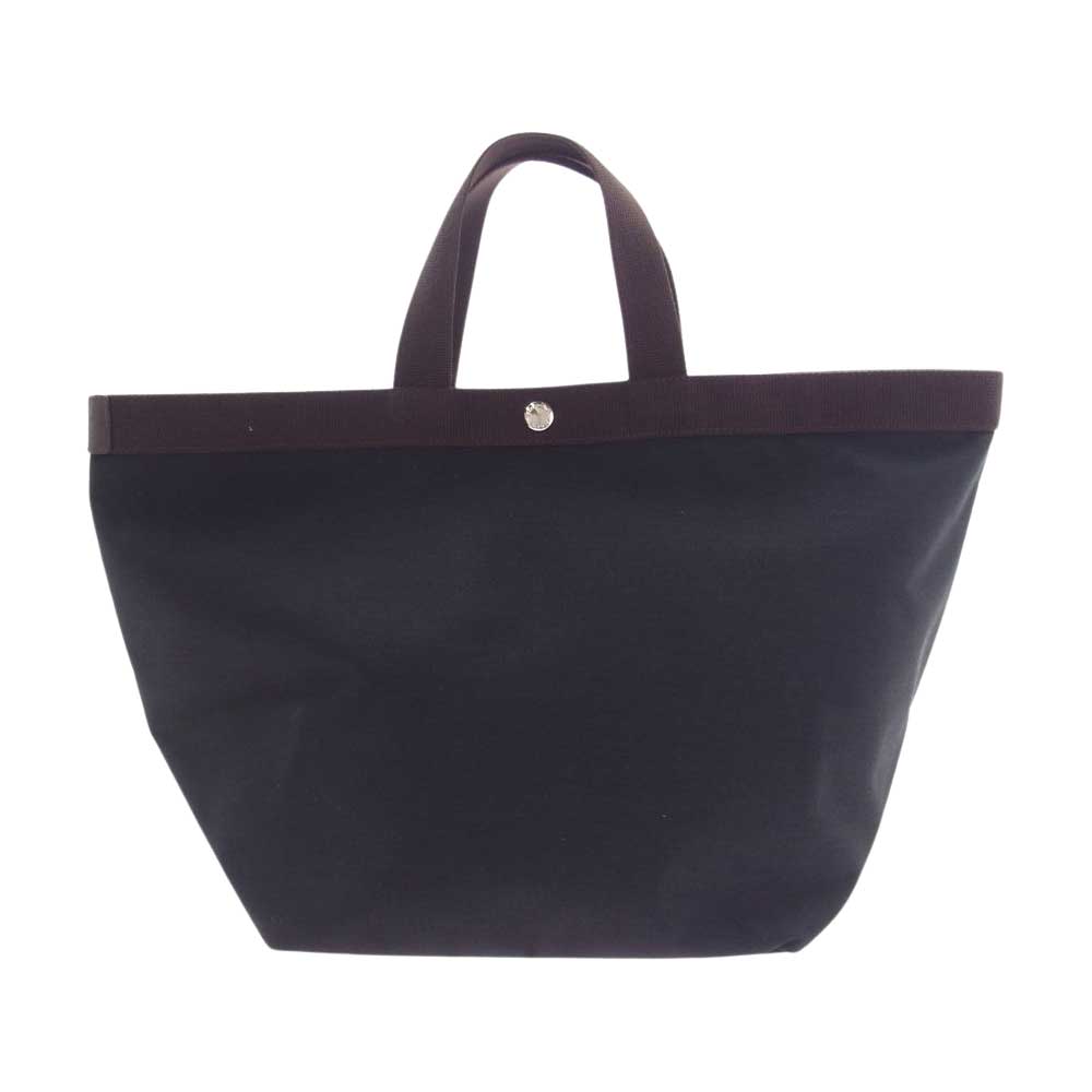 Herve Chapelier エルベ・シャプリエ 725C 舟形 トート L ノワール × モカ  ハンドバッグ ブラック系 ブラウン系【中古】