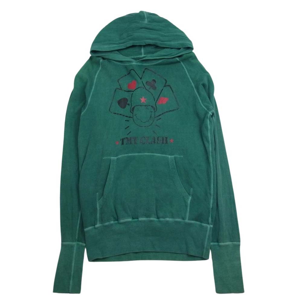 TMT ティーエムティー CLASH プリント パーカー グリーン系 L【中古】