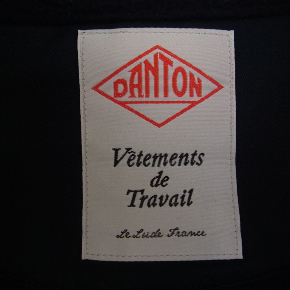 Danton ダントン ROUND COLLAR JACKET ラウンド カラー ウールモッサ ショールカラー ジャケット ネイビー系 40【中古】