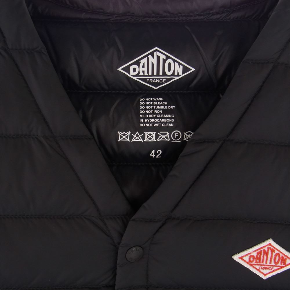 Danton ダントン JD-8753 Vネック インナー ダウン ベスト ブラック ブラック系 42【中古】