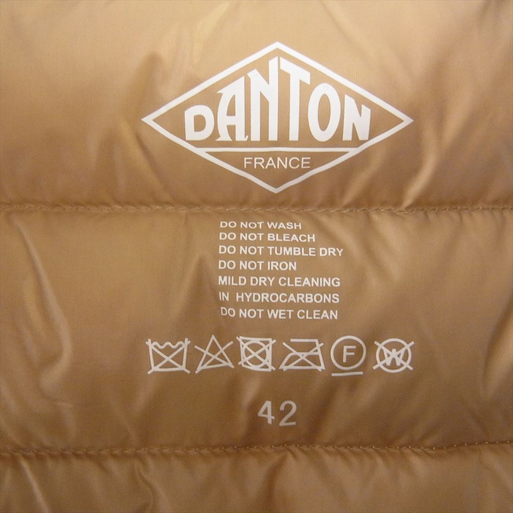 Danton ダントン JD-8753 Vネック インナー ダウン ベスト カーキ カーキ系 42【中古】