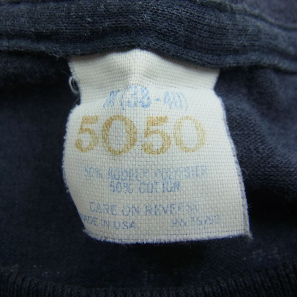 ヴィンテージ 80s USA製 ローリングストーンズ 1989年北米ツアー リップ&タン プリント 半袖 Tシャツ ネイビー系 M【中古】