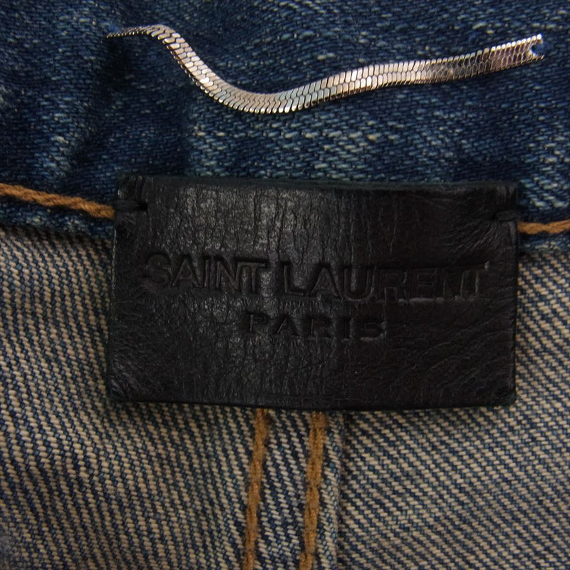 SAINT LAURENT サンローラン 489125 Y806K ニークラッシュ ストレート スキニー デニム パンツ インディゴブルー系 27【中古】