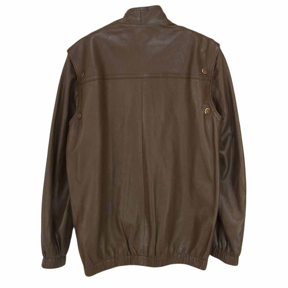 CELINE セリーヌ トリオンフボタン オールド ヴィンテージ レザー ジャケット ブラウン系 38【中古】