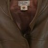 CELINE セリーヌ トリオンフボタン オールド ヴィンテージ レザー ジャケット ブラウン系 38【中古】