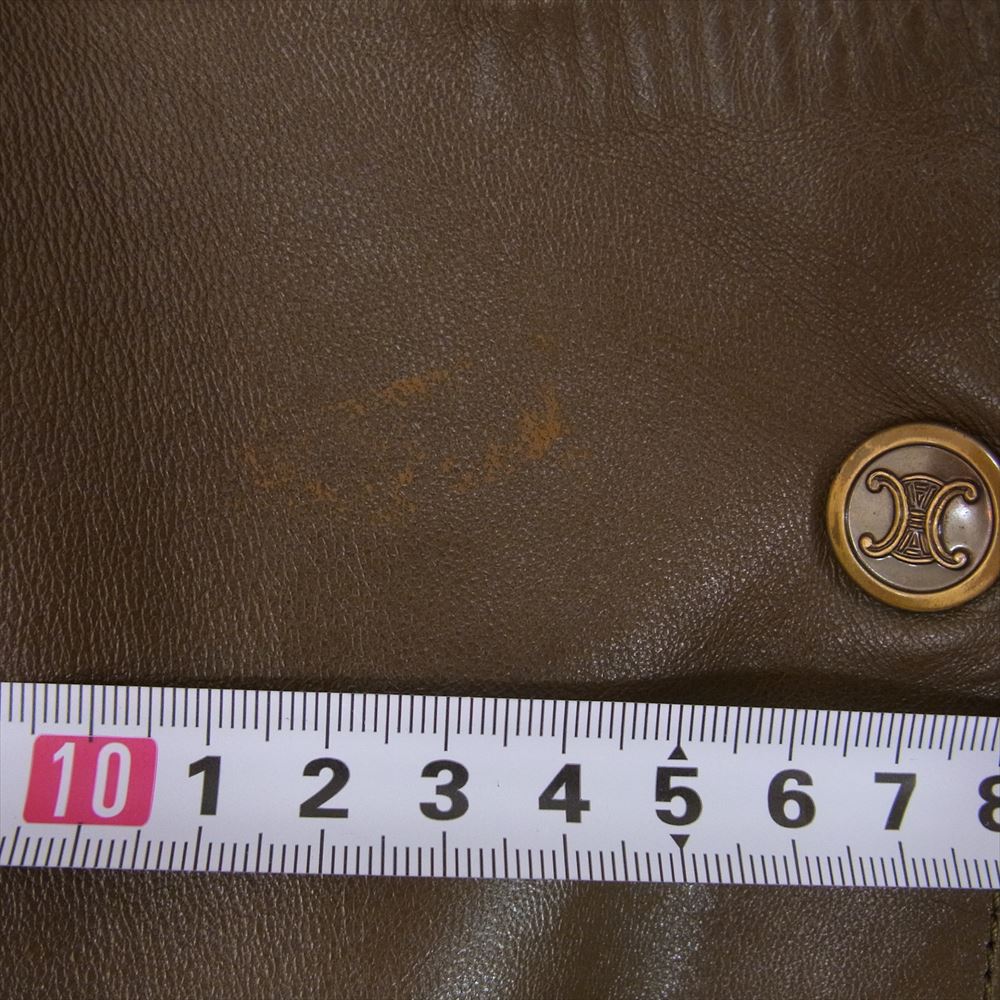 CELINE セリーヌ トリオンフボタン オールド ヴィンテージ レザー