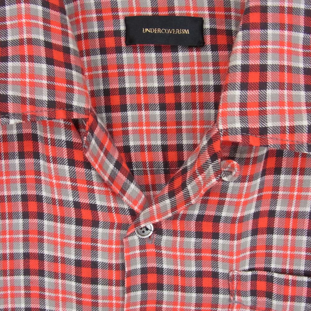 UNDERCOVER アンダーカバー 14SS M4404-2 UNDERCOVERISM アンダーカバーイズム GODOG期 ジザメリ 半袖 チェック シャツ レッド系 2【中古】