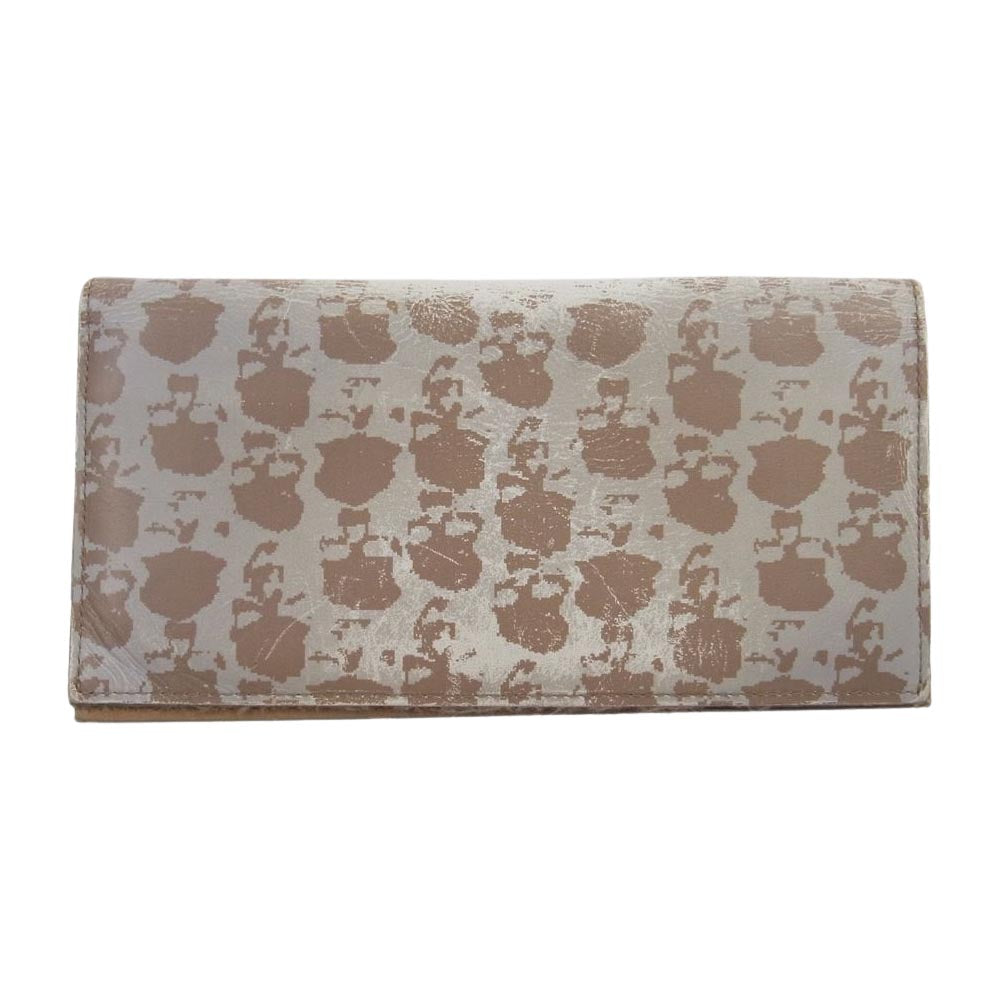 UNDERCOVER アンダーカバー 二つ折り ドクロ レザー ウオレット グレー系 ブラウン系【中古】