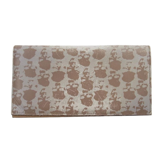 UNDERCOVER アンダーカバー 二つ折り ドクロ レザー ウオレット グレー系 ブラウン系【中古】