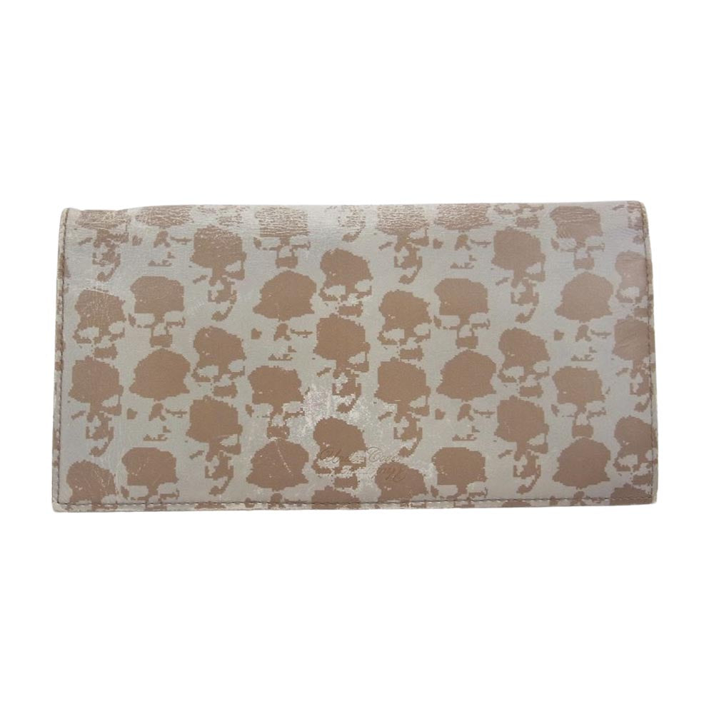 UNDERCOVER アンダーカバー 二つ折り ドクロ レザー ウオレット グレー系 ブラウン系【中古】