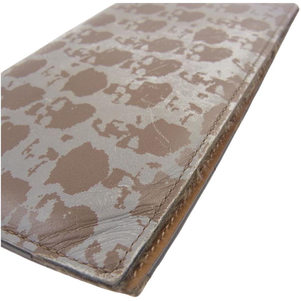 UNDERCOVER アンダーカバー 二つ折り ドクロ レザー ウオレット グレー系 ブラウン系【中古】