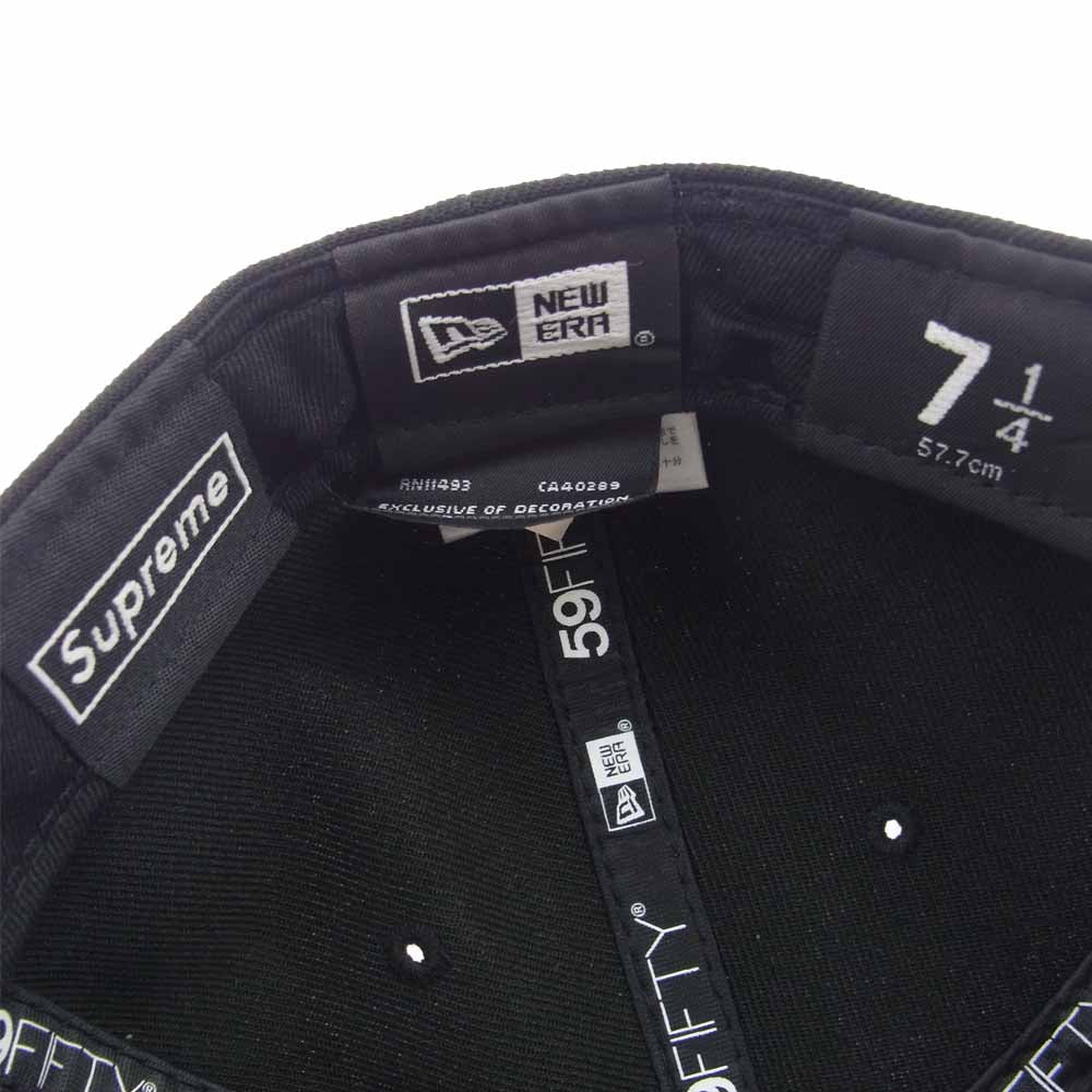 Supreme シュプリーム 22AW ×NEW ERA ニューエラ MONEY BOX LOGO CAP マネー ボックスロゴ キャップ 帽子  ブラック系 57.7cm【中古】