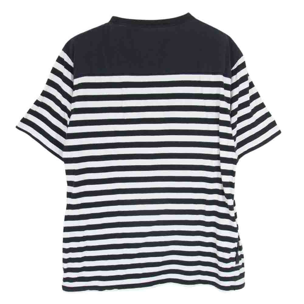 UNDERCOVER アンダーカバー 14SS M4814 GODOG期 ジーザスアンドメリー ジザメリ ボーダー ヨークサテン切替ボーダー 半袖 Tシャツ ブラック系 3【中古】