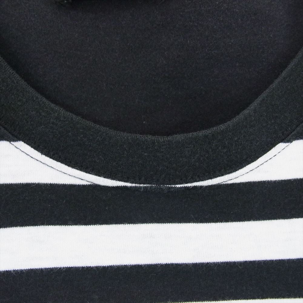 UNDERCOVER アンダーカバー 14SS M4814 GODOG期 ジーザスアンドメリー ジザメリ ボーダー ヨークサテン切替ボーダー 半袖 Tシャツ ブラック系 3【中古】
