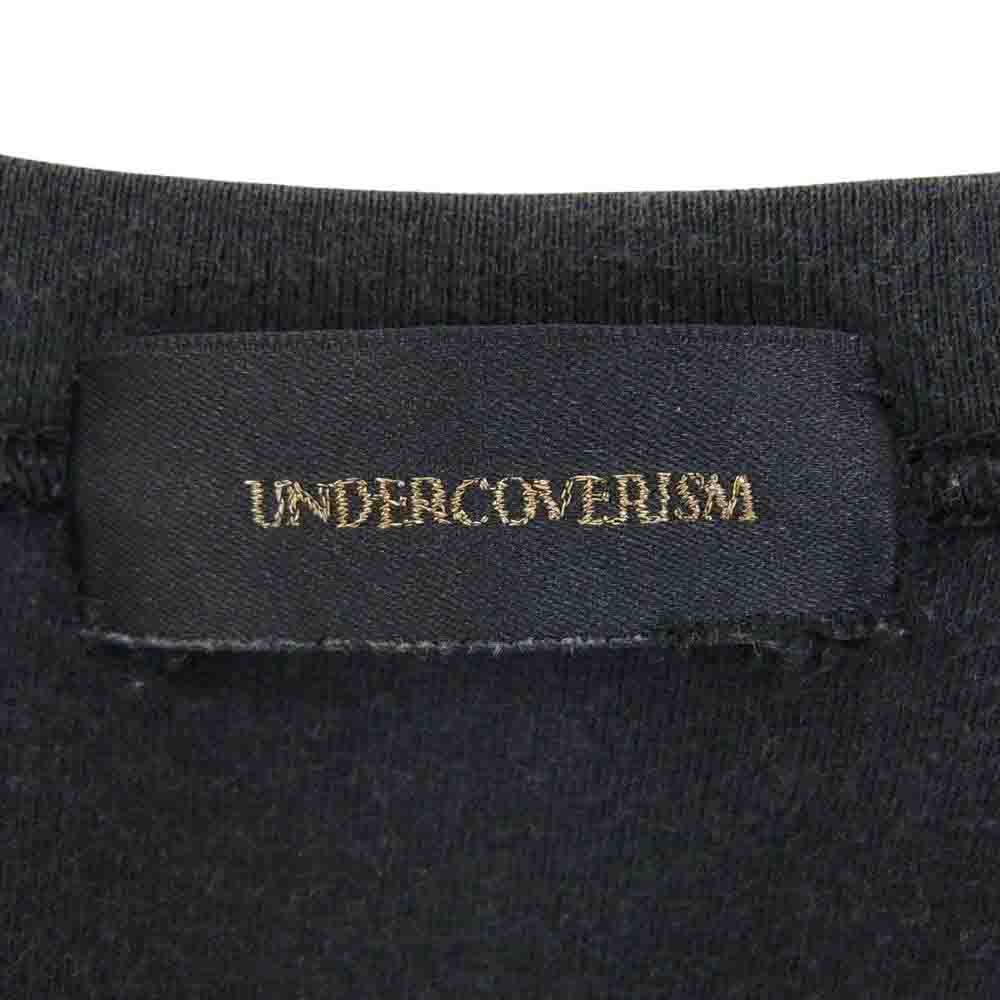UNDERCOVER アンダーカバー 14SS M4814 GODOG期 ジーザスアンドメリー ジザメリ ボーダー ヨークサテン切替ボーダー 半袖 Tシャツ ブラック系 3【中古】