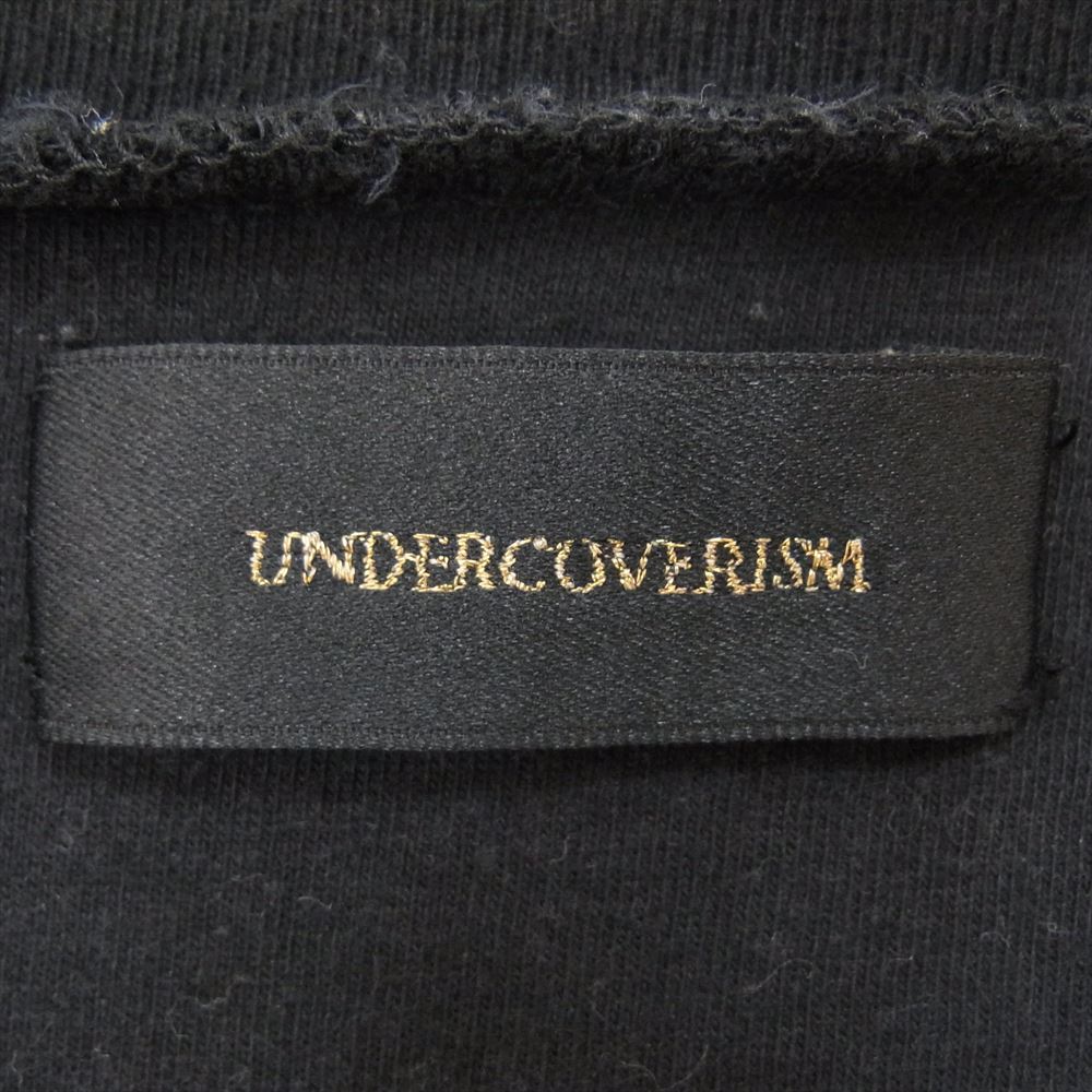 UNDERCOVER アンダーカバー 14SS M4813 GODOG期 ジーザスアンドメリー ジザメリ ボーダー ロング カットソー ヨークサテン切替ボーダー 長袖 Tシャツ ブラック系 2【中古】