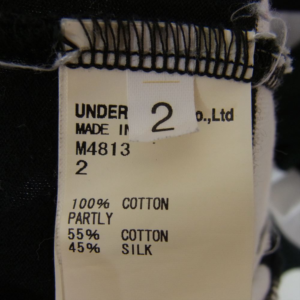 UNDERCOVER アンダーカバー 14SS M4813 GODOG期 ジーザスアンドメリー ジザメリ ボーダー ロング カットソー ヨークサテン切替ボーダー 長袖 Tシャツ ブラック系 2【中古】