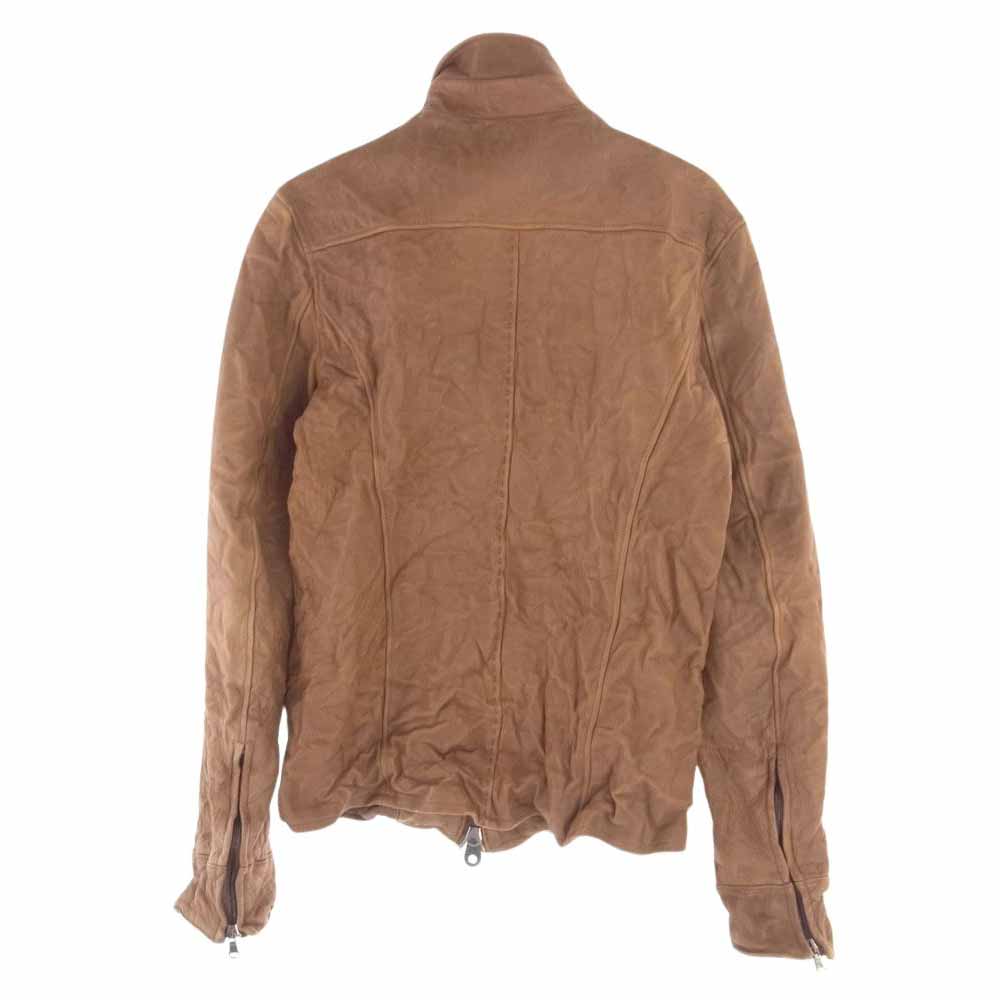 junhashimoto ジュンハシモト LET015 WCF01 ZIP SHIRTS LEATHER JACKET レザーZIPシャツJKT シングル フルジップ レザー ジャケット ブラウン系 4【中古】