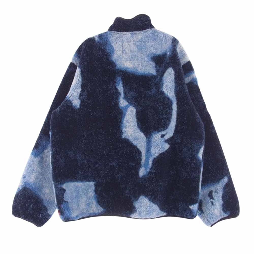 Supreme シュプリーム THE NORTH FACE ノースフェイス 21AW NA52100I Bleached Denim Print Fleece Jacket ブリーチドデニムプリント フリースジャケット ブルー系 L【中古】