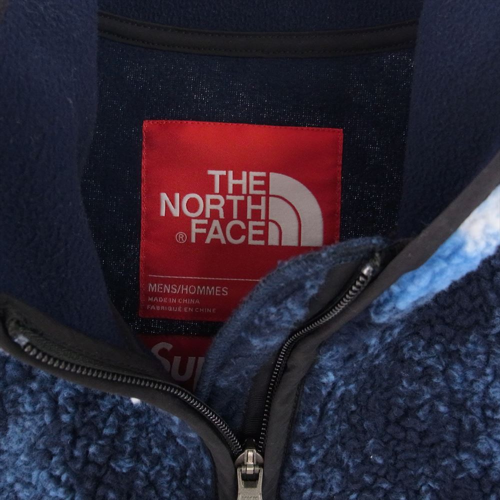 Supreme シュプリーム THE NORTH FACE ノースフェイス 21AW NA52100I Bleached Denim Print Fleece Jacket ブリーチドデニムプリント フリースジャケット ブルー系 L【中古】