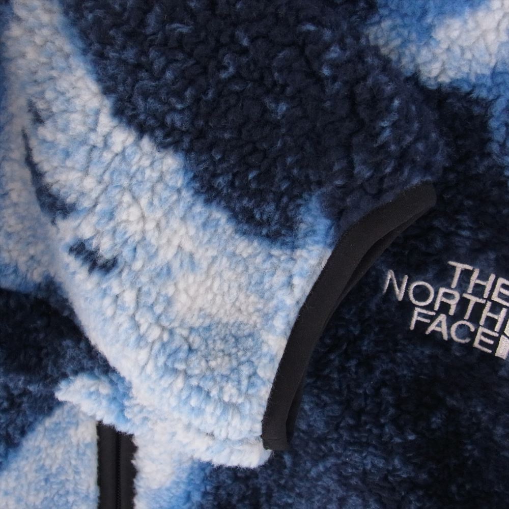 Supreme シュプリーム THE NORTH FACE ノースフェイス 21AW NA52100I Bleached Denim Print Fleece Jacket ブリーチドデニムプリント フリースジャケット ブルー系 L【中古】