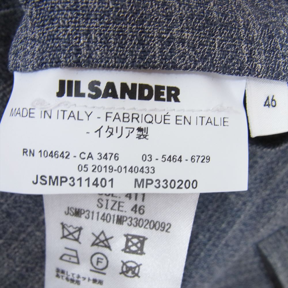 JIL SANDER ジルサンダー JSMP311401 イタリア製 リネン混 センタープレス スラックス パンツ グレー系 46【中古】