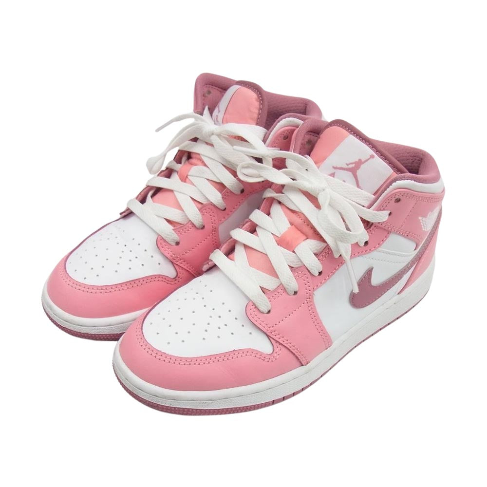 NIKE ナイキ DQ8423-616 GS Air Jordan 1 Mid Coral Chalk White Desert Berry AJ1 エアジョーダン ミッド コーラル チョーク ホワイト デザート ベリー スニーカー ピンク系 23cm【中古】