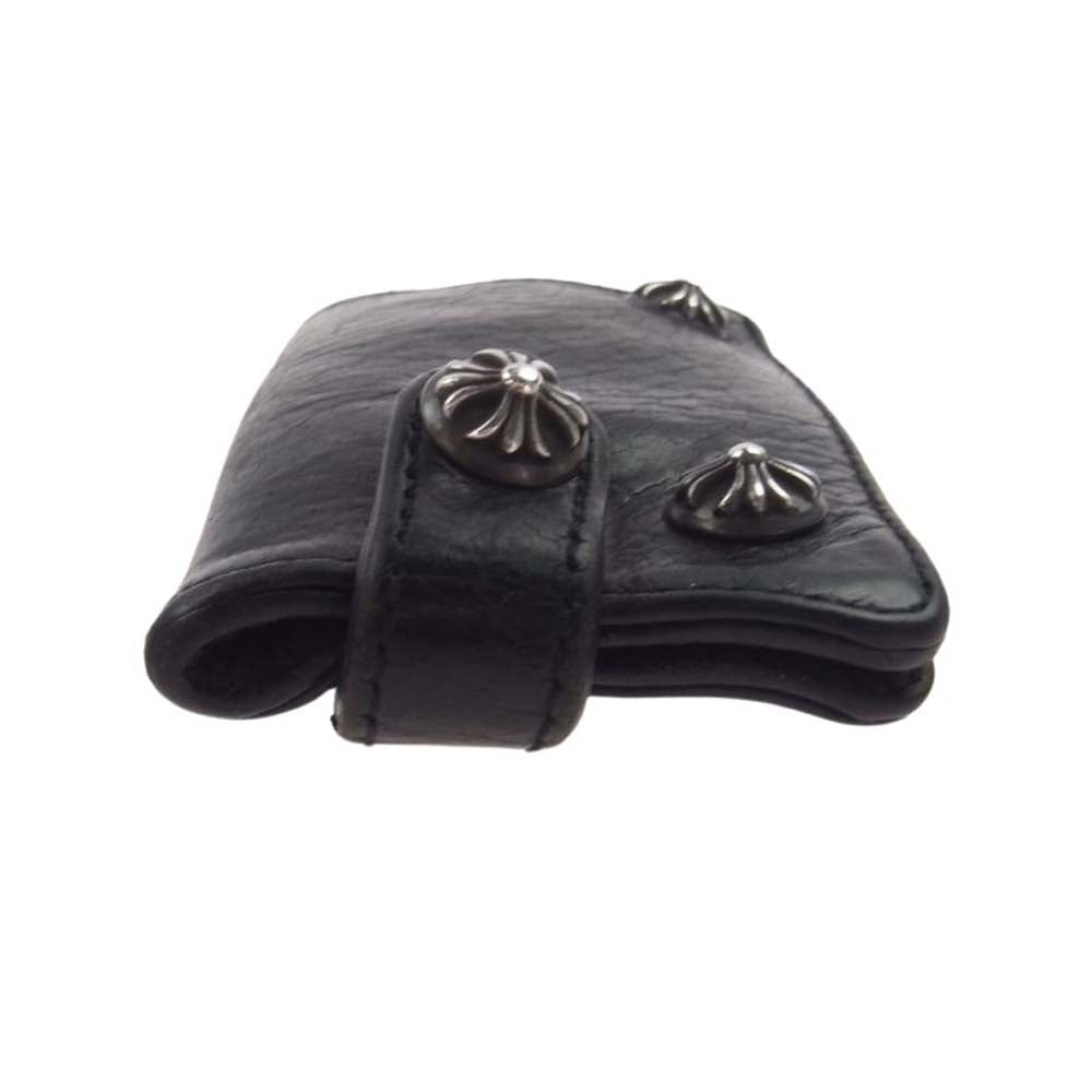 CHROME HEARTS クロムハーツ（原本有） KEY CASE キーケース クロスボタン レザー キーケース ブラック系【中古】