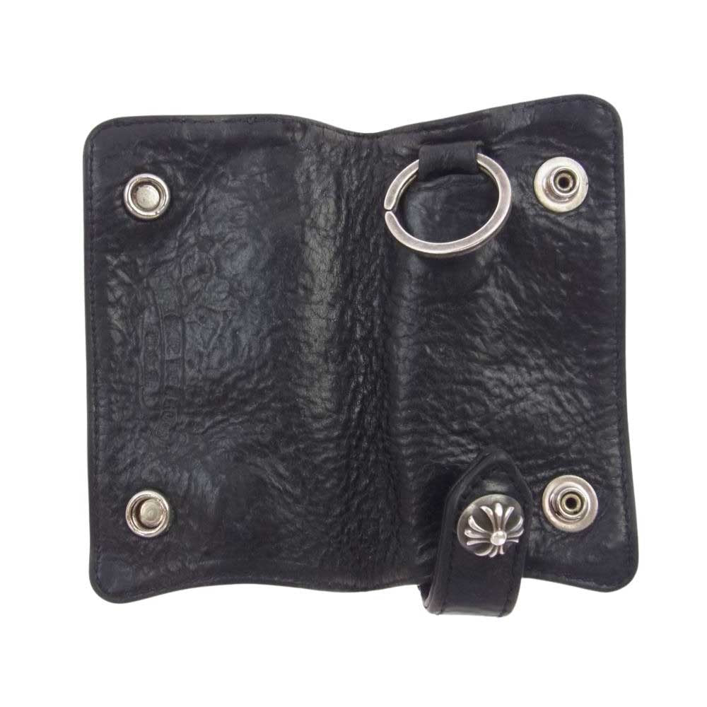 CHROME HEARTS クロムハーツ（原本有） KEY CASE キーケース クロスボタン レザー キーケース ブラック系【中古】
