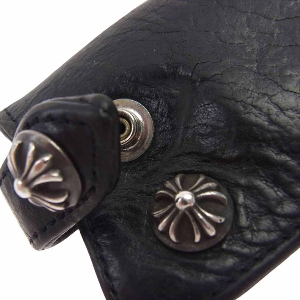 CHROME HEARTS クロムハーツ（原本有） KEY CASE キーケース クロスボタン レザー キーケース ブラック系【中古】