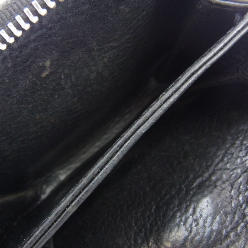 CHROME HEARTS クロムハーツ（原本有） SQ ZIP BILL スクエア ジップ ビル ラウンドジップ レザー ウォレット 財布 ブラック系【中古】