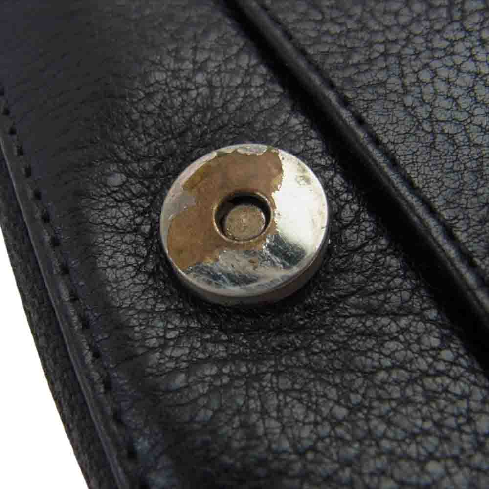 CHROME HEARTS クロムハーツ（原本有） SQ ZIP BILL スクエア ジップ ビル ラウンドジップ レザー ウォレット 財布 ブラック系【中古】